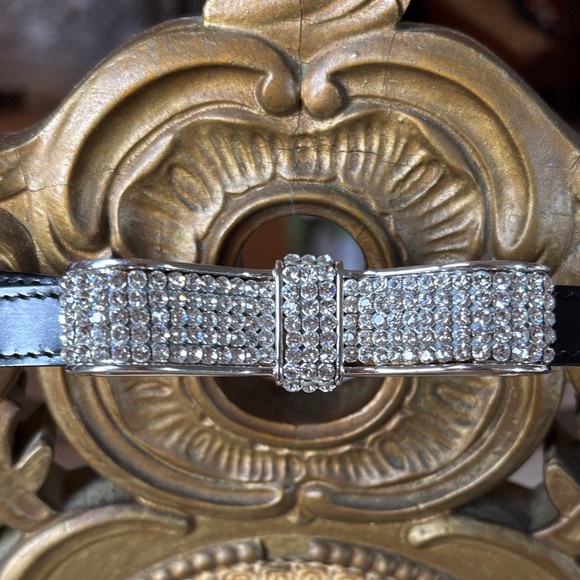 Swarovski Black Belt with Silver Crystal Bow main image 4